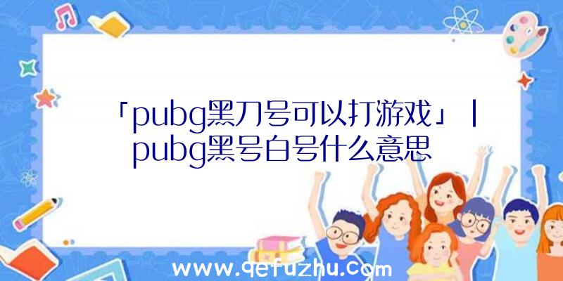 「pubg黑刀号可以打游戏」|pubg黑号白号什么意思